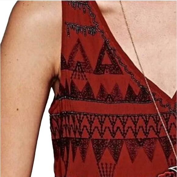 Free People Frances Bean XS Beaded Rust Dress - Picture 7 of 9
